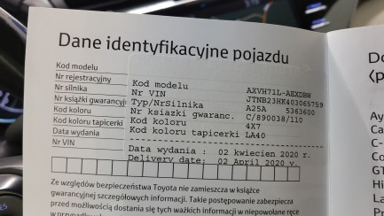 Zdjęcie przedmiotu: Toyota Camry 2.5 Hybrid Executive CVT Oświadczenie o utracie DR
