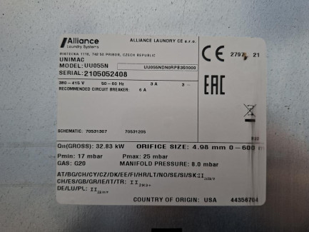 Zdjęcie przedmiotu: ALLIANCE LAUNDRY (UNIMAC) UU-055N tumble dryer