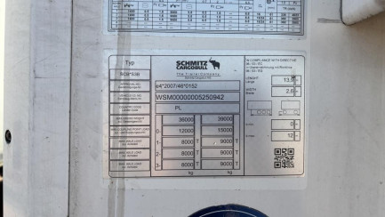 Zdjęcie przedmiotu: SCHMITZ SCB*S3B 36.0t Oświadczenie o utracie DR