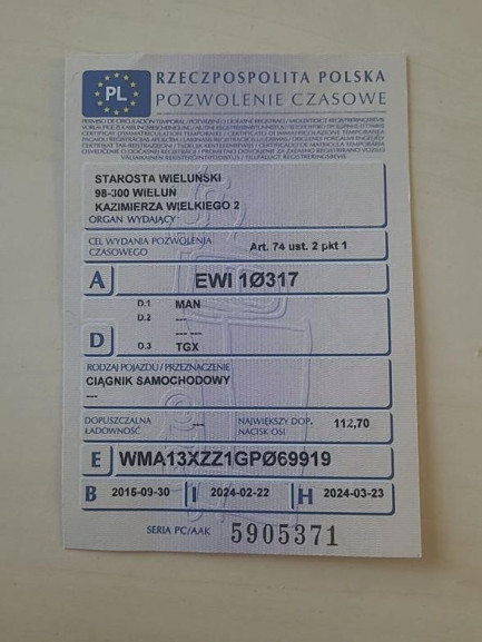 Zdjęcie przedmiotu: MAN TGX E6 18.0t LLS-U(XXL)