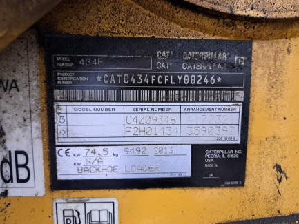 Zdjęcie przedmiotu: CAT 434F Backhoe Loader