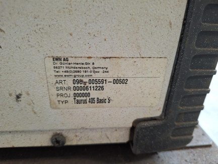 Zdjęcie przedmiotu: Інверторний зварювальний апарат EWM Taurus 405 Basic S