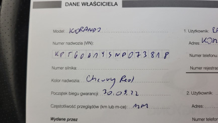 Zdjęcie przedmiotu: Ssangyong Korrando 1.5 T-GDI Quartz 2WD