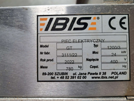 Zdjęcie przedmiotu: Ibis GT 1200/3 electric confectionery and baking oven