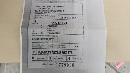 Zdjęcie przedmiotu: Porsche 718 Cayman GPF PDK