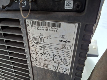 Zdjęcie przedmiotu: Інверторний зварювальний апарат EWM Taurus 405 Basic S