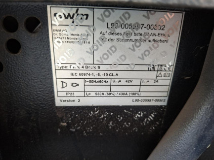 Zdjęcie przedmiotu: Інверторний зварювальний апарат EWM Taurus 405 Basic S