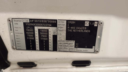 Zdjęcie przedmiotu: SCANIA R460 A 4x2 NA Highline Super E6 18.0t