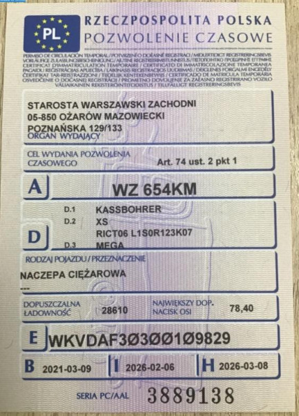 Zdjęcie przedmiotu: KASSBOHRER MEGA Dropside