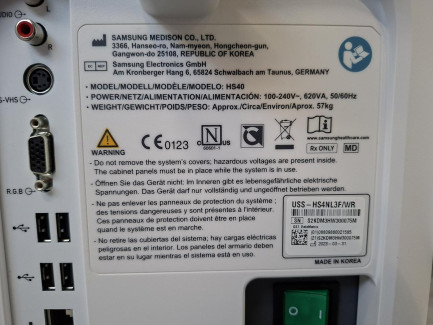 Zdjęcie przedmiotu: SAMSUNG HS40 ultrasound machine with accessories