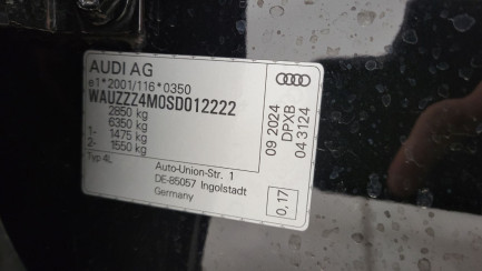 Zdjęcie przedmiotu: Audi Q7 45 TDI mHEV Quattro S Line Oświadczenie o utracie DR