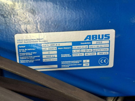 Zdjęcie przedmiotu: ABUS EHB type overhead crane (single-girder) &ndash; 2 pcs.