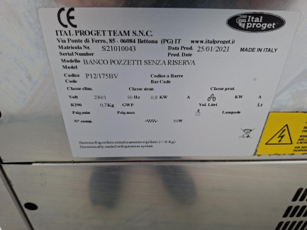 Zdjęcie przedmiotu: ITAL-PROGET BANCO POZZETTI SENZA RISERVA P12/175BV ice cream display cabinet