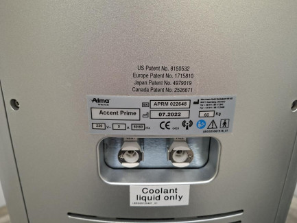 Zdjęcie przedmiotu: ALMA Accent Prime medical device designed for skin firming and body shaping treatments, including body and face shaping, cellulite reduction, skin firming and rejuvenation