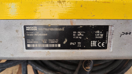 Zdjęcie przedmiotu: Concrete vibrator WACKER NEUSON IRFU 45/230/5