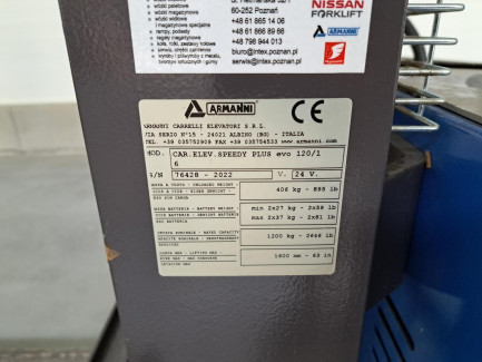 Zdjęcie przedmiotu: Electric lift truck ARMANNI SPEEDY PLUS EVO 120/16