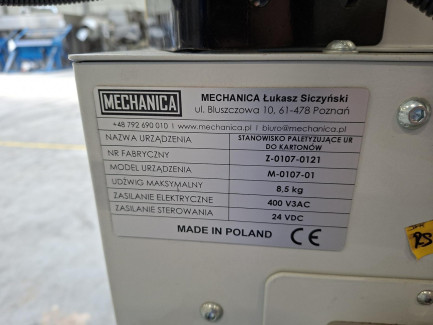 Zdjęcie przedmiotu: Станція палетування UR для коробок MECHANICA Łukasz Siczyński M-0107-01