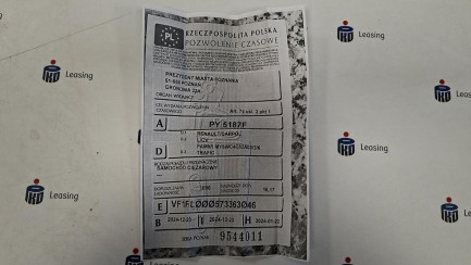 Zdjęcie przedmiotu: Renault Trafic 2.0 Blue dCi E6 3.1t L2H1 Brygadowy Extra (1200) Oświadczenie o utracie DR