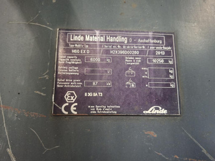 Zdjęcie przedmiotu: LINDE H60 EX D forklift