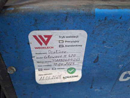 Zdjęcie przedmiotu: Modułowy system spawalniczy OERLIKON CitoWave III 420+ podajnik DMU W500 + chłodnica
